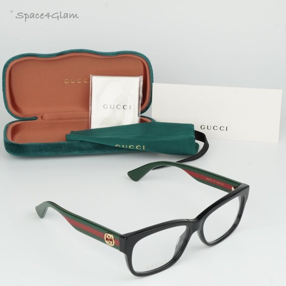Gucci Women Eyeglasses Black Multicolor Demo Rectangle GG0278O 011 BRAND NEW - Picture 8 of 11